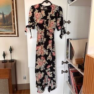 Reformation Black Floral Dress